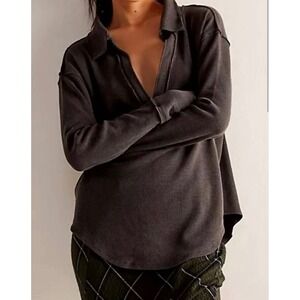 We the Free People Anakin Waffle Knit Oversized Top Medium